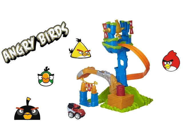 玩憤怒鳥 Angry Birds 卡丁車 驚險彈弓車道 雙冠軍 遊樂組 玩具開箱